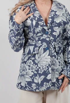 Dida Jacket in Blue/Ecru
