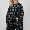 Dip Back Top in Grey Pois