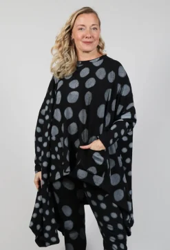 Dip Back Top in Grey Pois