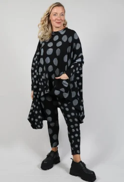 Dip Back Top in Grey Pois