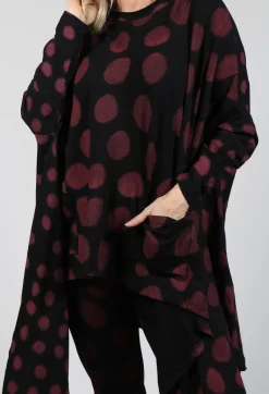 Dip Back Top in Red Pois