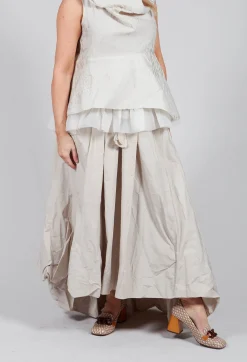 Dipped Hemline Skirt in Beige