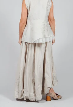 Dipped Hemline Skirt in Beige