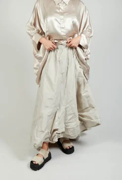 Dipped Hemline Skirt in Beige