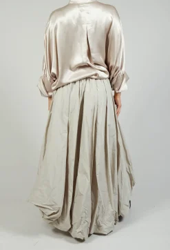 Dipped Hemline Skirt in Beige