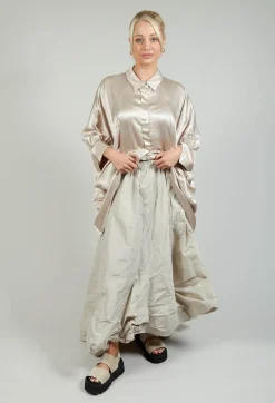 Dipped Hemline Skirt in Beige