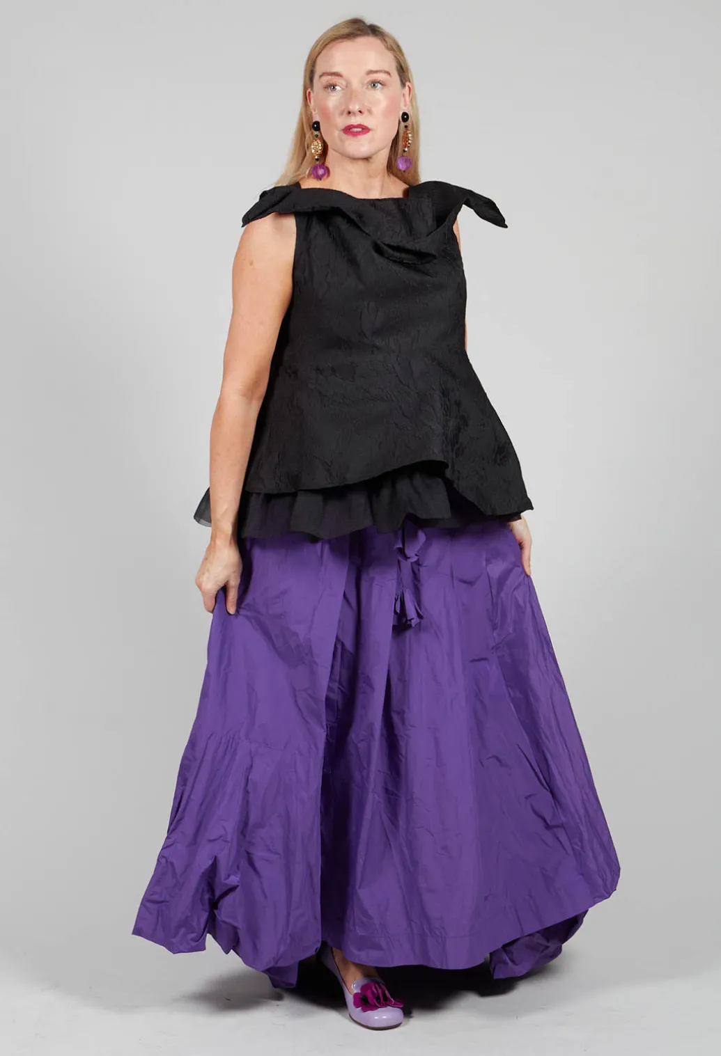 Dipped Hemline Skirt in Purple