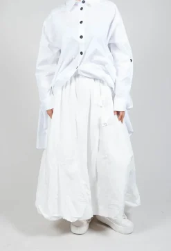 Dipped Hemline Skirt in White