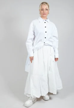Dipped Hemline Skirt in White