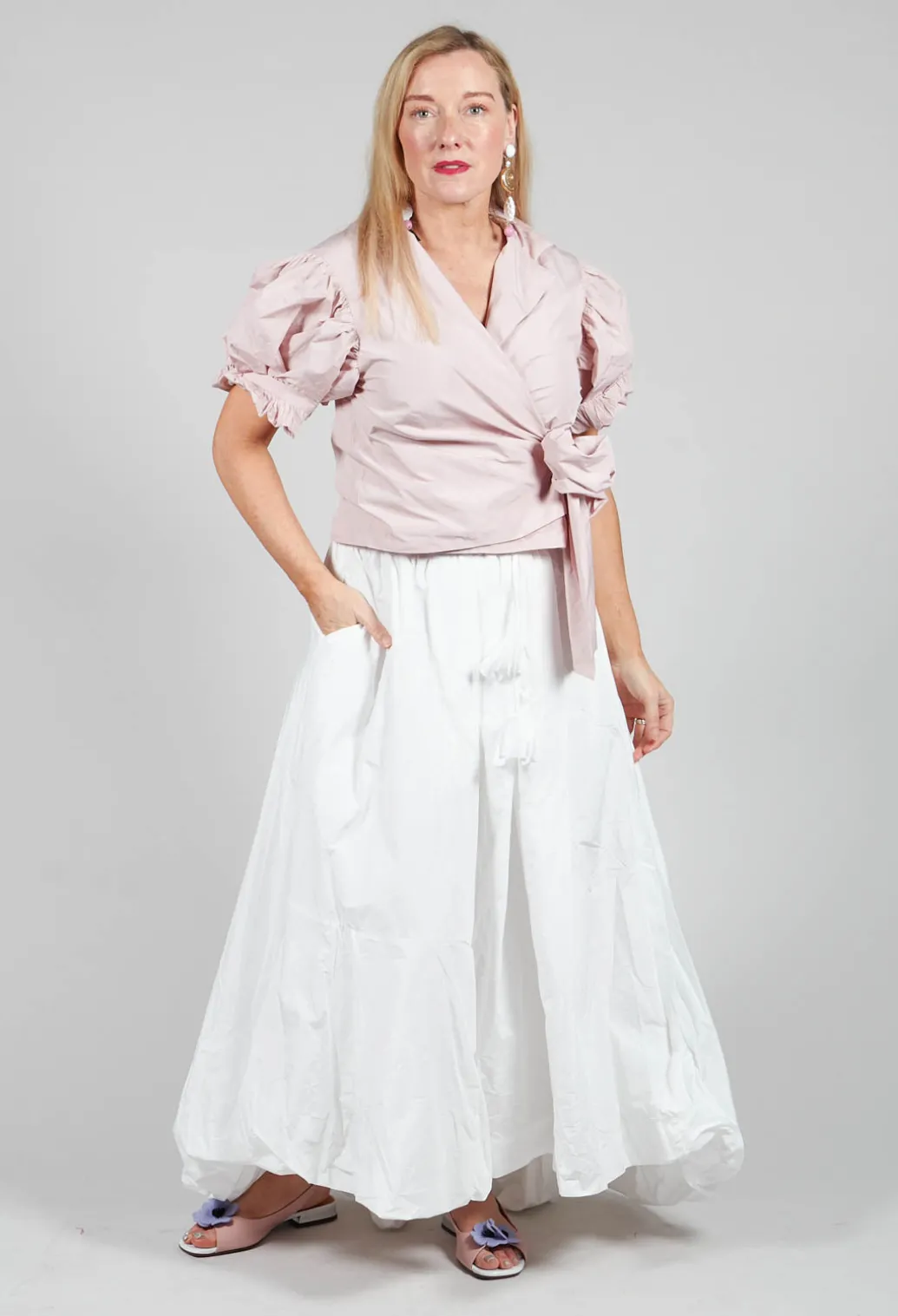 Dipped Hemline Skirt in White