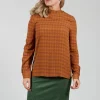 Dogtooth Blouse in Gold
