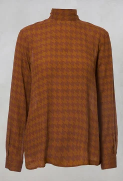Dogtooth Blouse in Gold