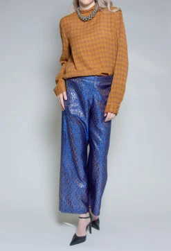 Dogtooth Blouse in Gold