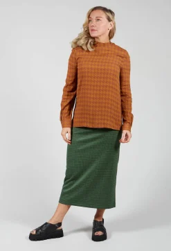 Dogtooth Blouse in Gold
