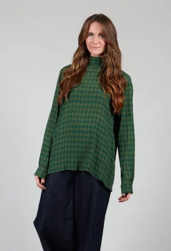 Dogtooth Blouse in Laurel