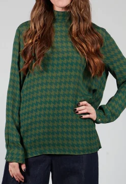 Dogtooth Blouse in Laurel