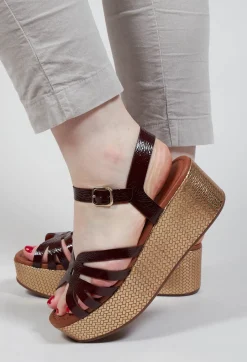Donita Wedge in Bronze and Brown