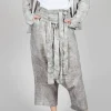 Double Belted Trousers in Dark Marble