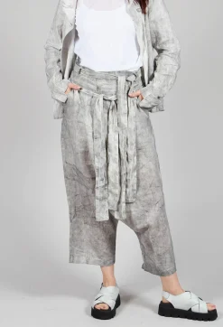Double Belted Trousers in Dark Marble