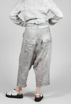 Double Belted Trousers in Dark Marble