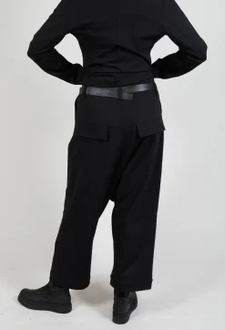 Double Belted Trousers in Black