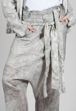 Double Belted Trousers in Dark Marble