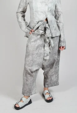 Double Belted Trousers in Dark Marble
