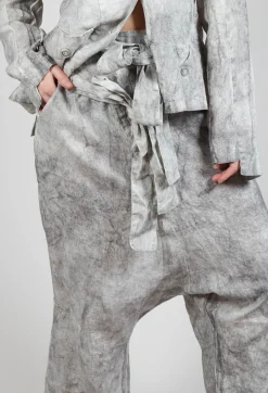 Double Belted Trousers in Dark Marble