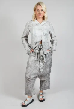 Double Belted Trousers in Dark Marble