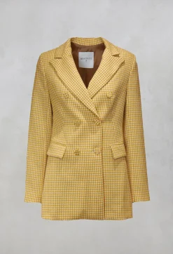 Double Breasted Blazer in Cream Yellow