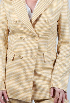 Double Breasted Blazer in Cream Yellow