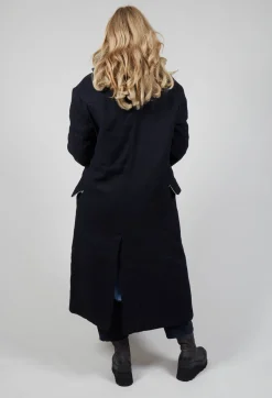 Double Breasted Coat in Navy Blue