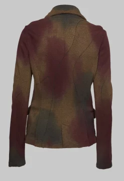 Double Breasted Jacket with Pointed Collar in Umbra Paint