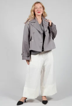 Double Breasted Short Jacket in Acciaio