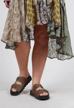 Double Buckle Sandals in London Taupe