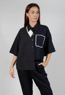 Double Collar Shirt in Navy