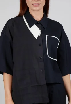 Double Collar Shirt in Navy