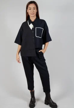 Double Collar Shirt in Navy