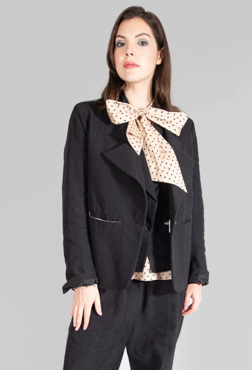 Double Lapel Blazer in Black