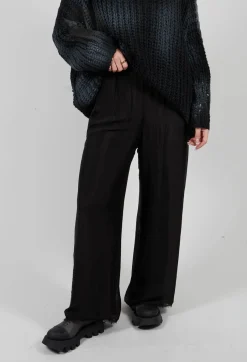 Double Layer Trousers in Viscosa Seta Nero