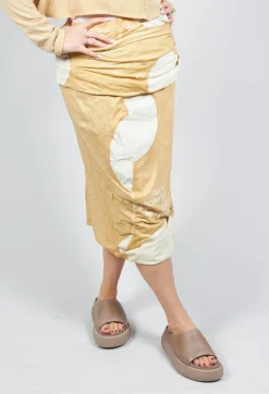 Double Layered Pencil Skirt in Corn Dot