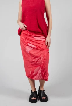 Double Layered Pencil Skirt in Cherry Dot