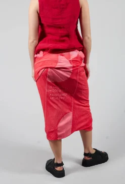 Double Layered Pencil Skirt in Cherry Dot
