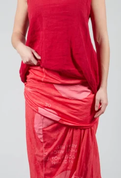 Double Layered Pencil Skirt in Cherry Dot