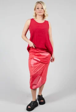 Double Layered Pencil Skirt in Cherry Dot