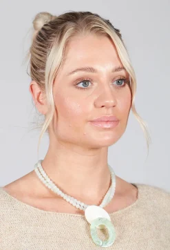 Double Stranded Choker in Mint Green