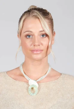 Double Stranded Choker in Mint Green