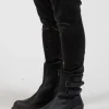 Double Strap Ankle Boots in Gasoline Nero