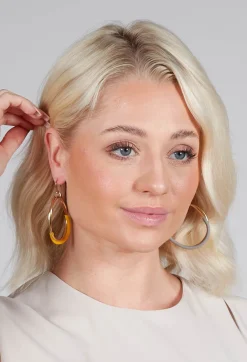 Double Twisted Hoop Earrings in Grey Multicolour
