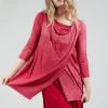 Draped Jersey Top in Chili Print